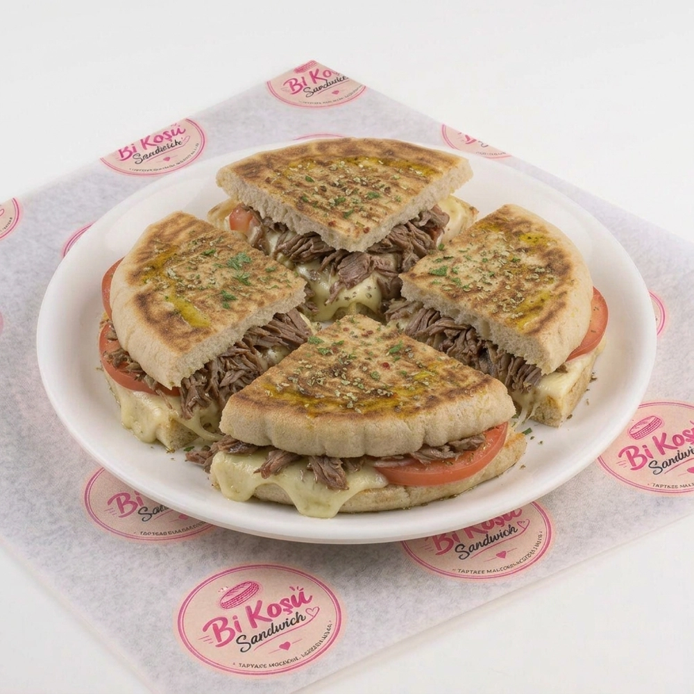 Bazlama Kavurmalı Kaşarlı Tost